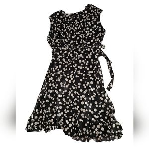 Black polka-dot dress